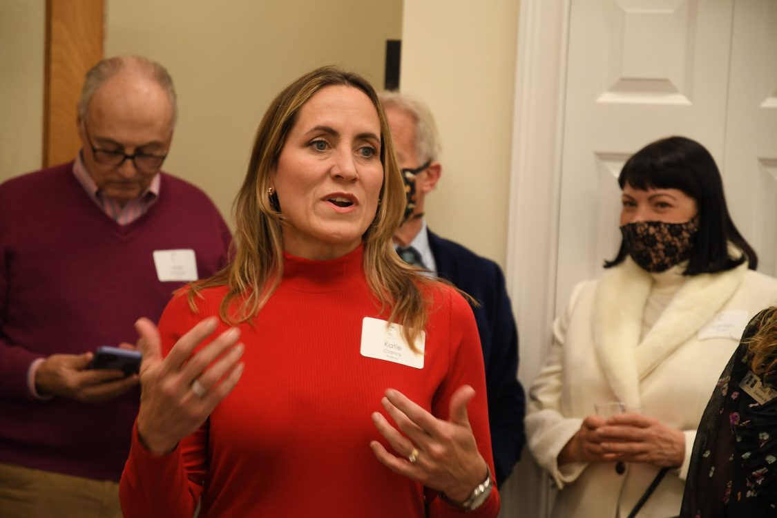Katie Clancy of The Cape House at the Arts Foundation of Cape Cod's Deck the Walls event in 2021. 