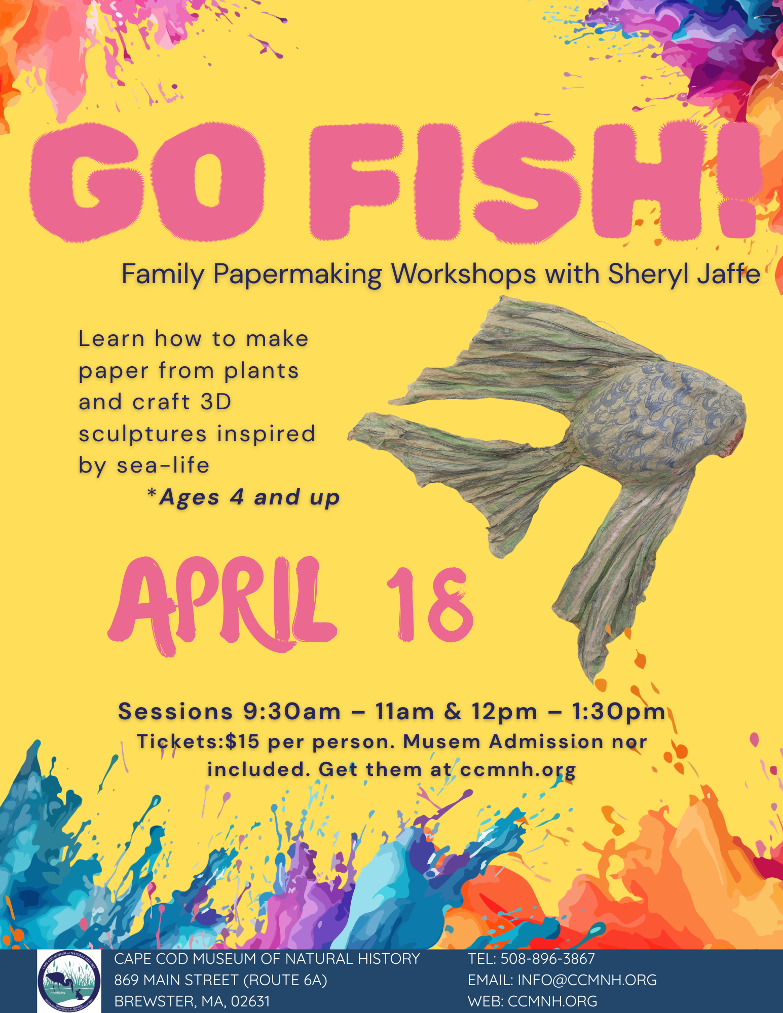 Papermaking Fishnet Go Fish! Family Papermaking Workshops with Sheryl Jaffe, Cape Cod ...
