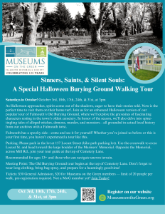 Sinners, Saints, and Silent Souls: A Special Halloween Burying Ground Walking Tour